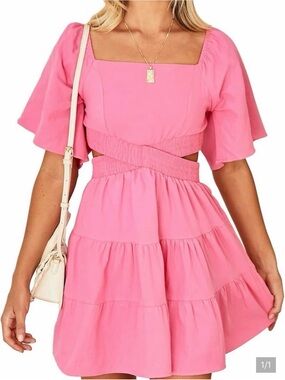 Shy Velvet Pink Cut out dress size large